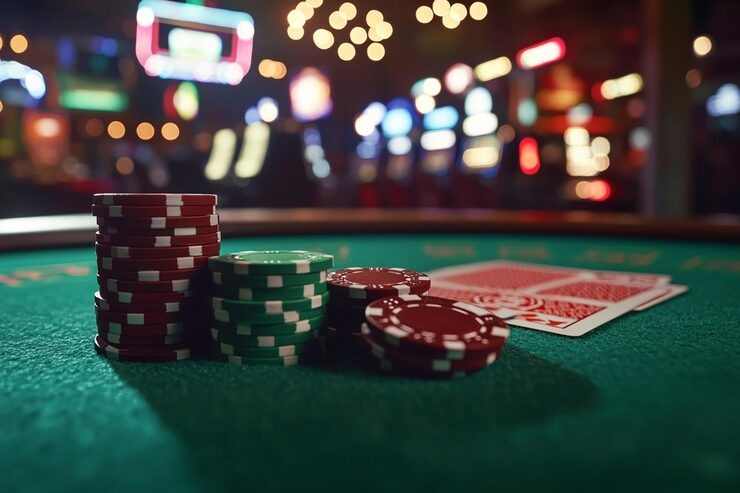Infinite Blackjack live dealer broadcast with multiple camera feed and shoe display